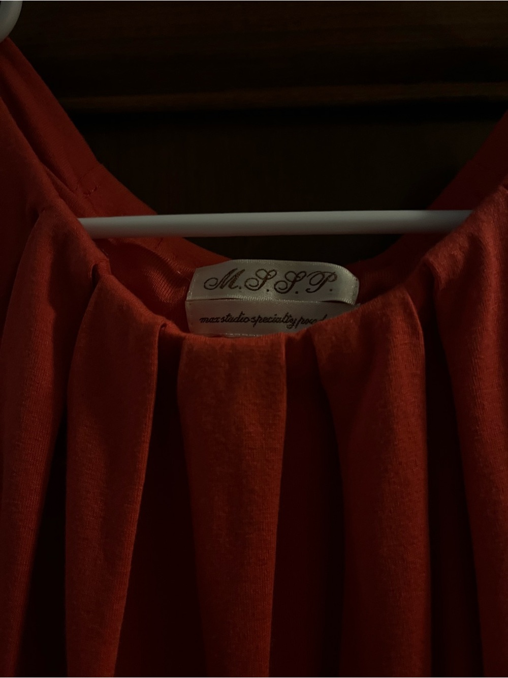 M.S.S.P. Women's Red Pleated Blouse
